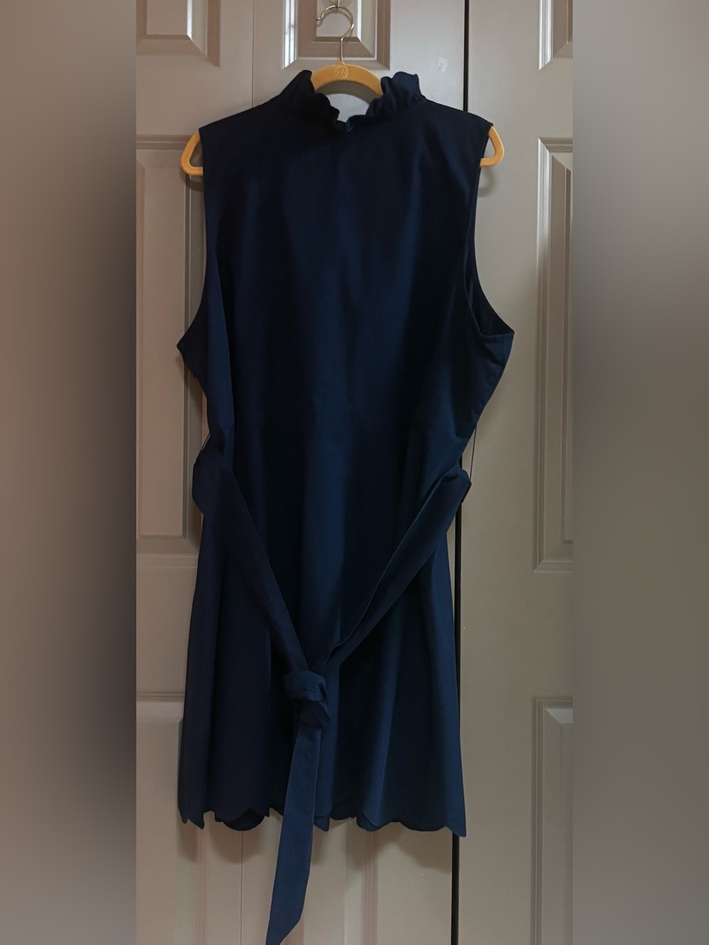 Women’s Navy Blue Sleeveless Tie-Waist Dress